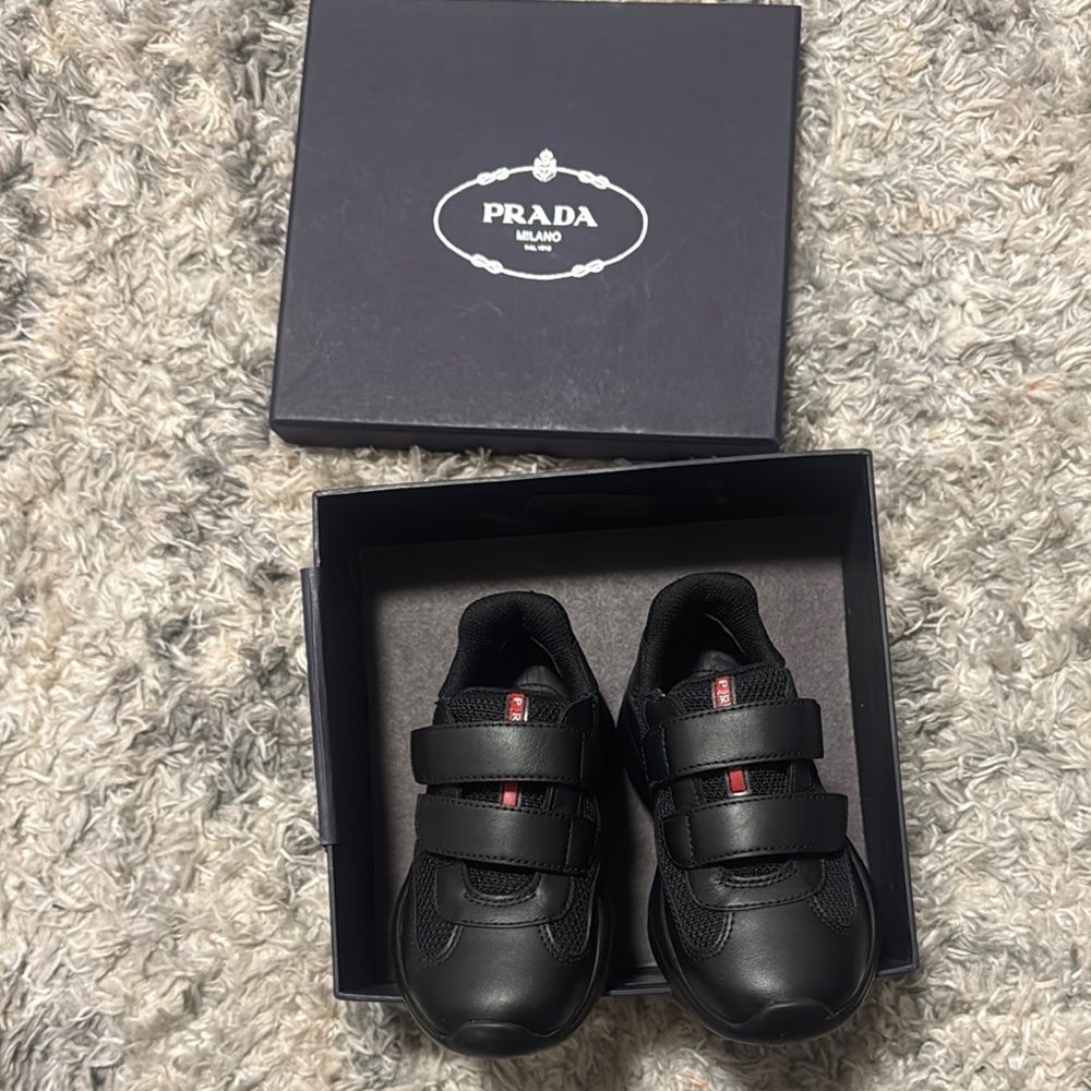 Prada Kids Black Sneakers